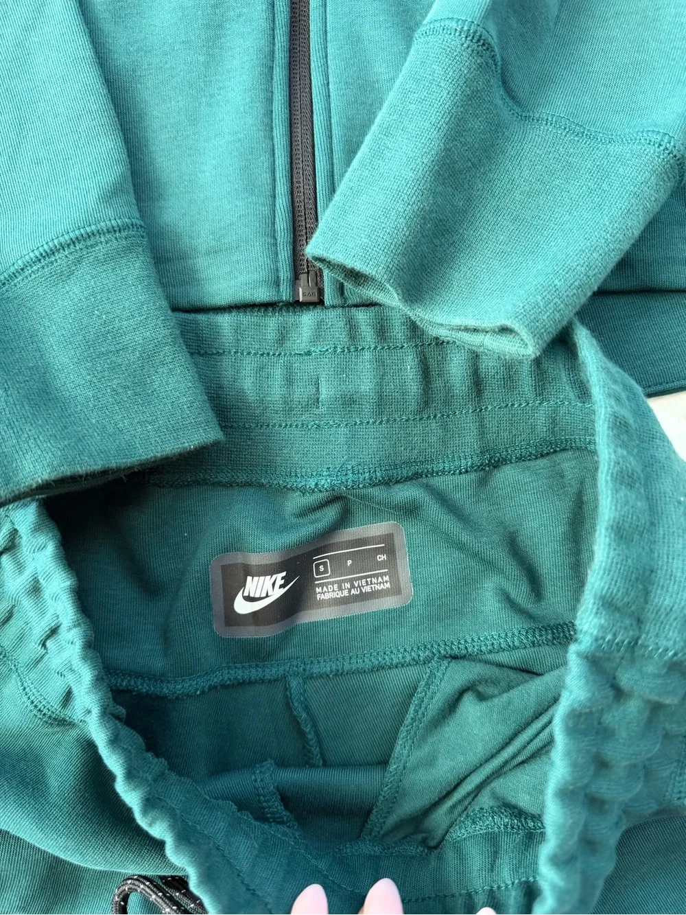 Nike Sportswear Tech Fleece Tracksuit Deep Green Hoodie M Joggers S Matching Set